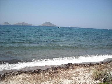 Mooie zeezicht en zicht op diverse eilanden, Bodrum